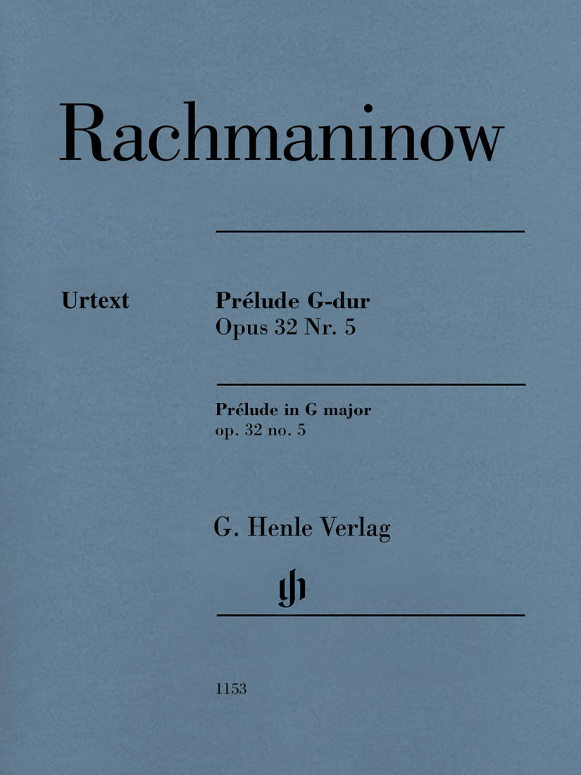 Prelude G major op. 32 no. 5 - Rachmaninoff /Rahmer /Hamelin - Piano - Sheet Music