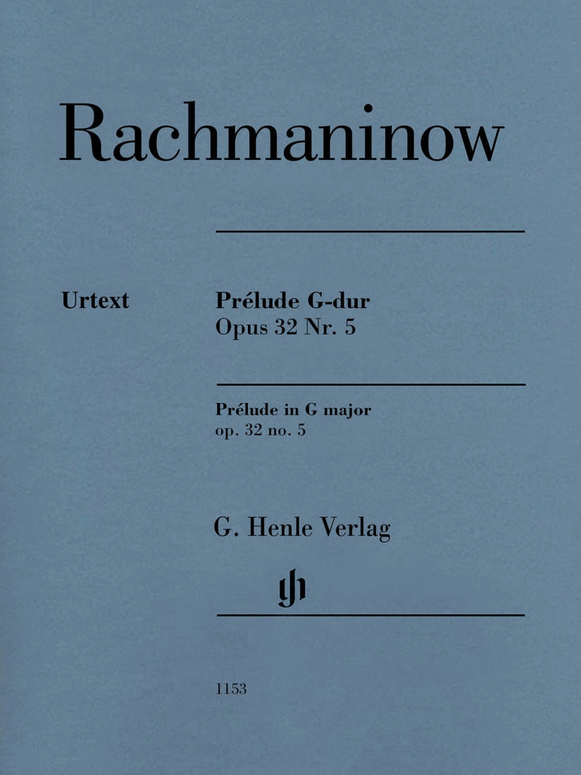 Prelude G major op. 32 no. 5 - Rachmaninoff /Rahmer /Hamelin - Piano - Sheet Music