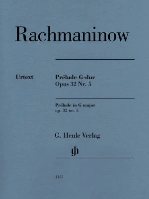 G. Henle Verlag - Prelude G major op. 32 no. 5 - Rachmaninoff /Rahmer /Hamelin - Piano - Sheet Music