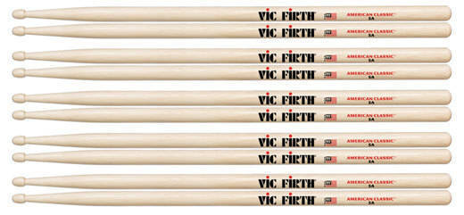 Vic Firth T-shirt Pack-  (5pr) 5a Sticks and Free T-shirt