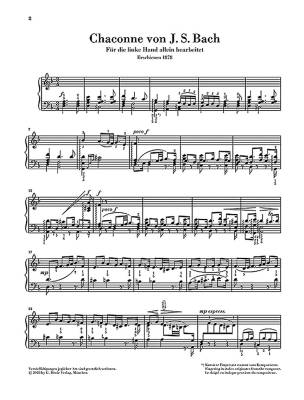Chaconne from Partita no. 2 d minor (Johann Sebastian Bach), Arrangement for Piano, left Hand - Brahms /Goertzen /Bellheim - Sheet Music