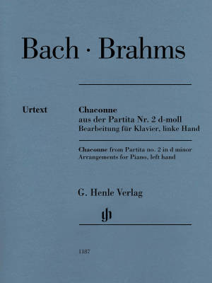 Chaconne from Partita no. 2 d minor (Johann Sebastian Bach), Arrangement for Piano, left Hand - Brahms /Goertzen /Bellheim - Sheet Music