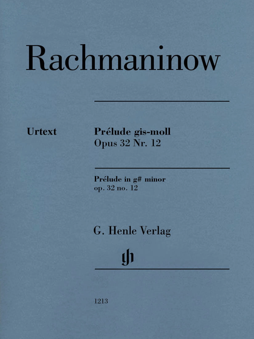 Prelude g sharp minor op. 32 no. 12 - Rachmaninoff /Rahmer /Hamelin - Piano - Sheet Music