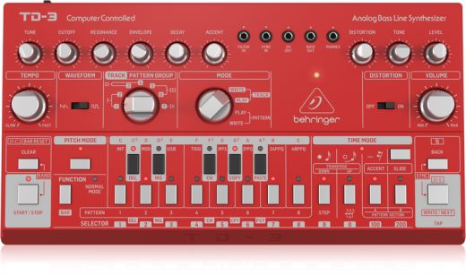 TD-3-RD Analog Bass Line Synthesizer - Red