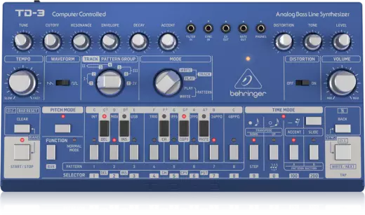 TD-3-BU Analog Bass Line Synthesizer - Blue