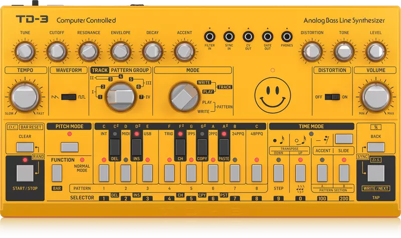 TD-3-AM Analog Bass Line Synthesizer - Yellow