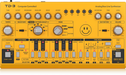 TD-3-AM Analog Bass Line Synthesizer - Yellow