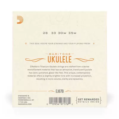 EJ87B - Baritone Ukulele Titanium String Set