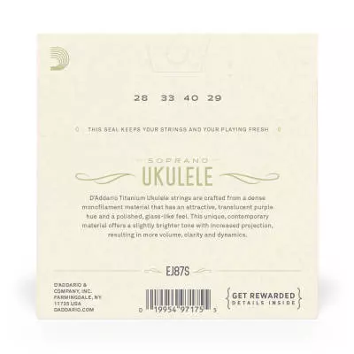 EJ87S - Soprano Ukulele Titanium String Set