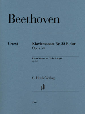 G. Henle Verlag - Piano Sonata no. 22 F major op. 54 - Beethoven /Gertsch /Perahia - Piano - Book