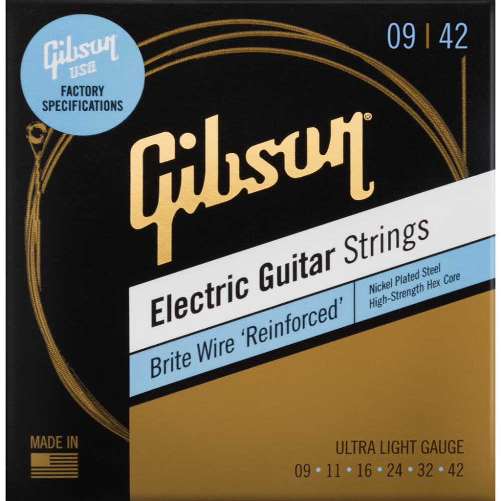 Brite Wire Reinforced Electric Guitar Strings - Ultra Light, 9-42
