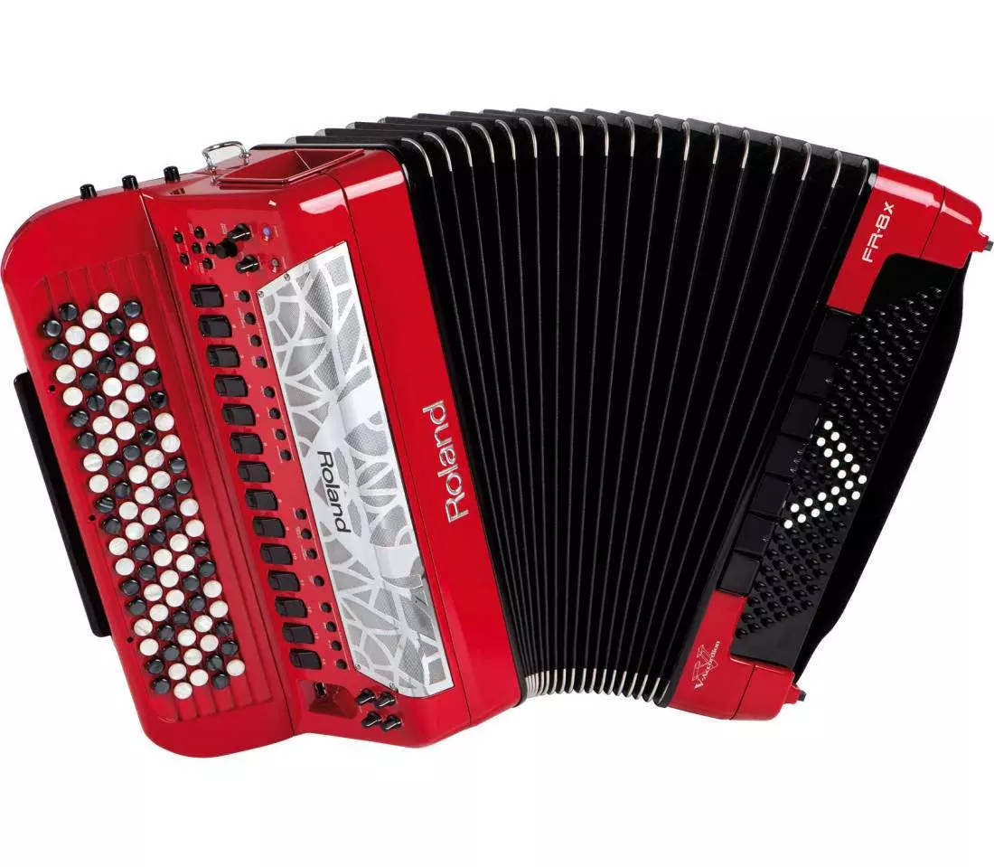 FR-8xb Button-Style V-Accordion - Red