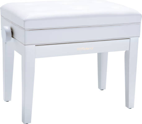 RPB-400WH Adjustable Piano Bench with Storage - Satin White