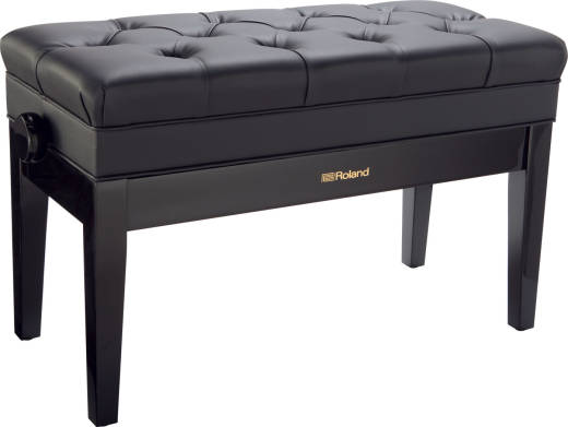 Duet Piano Bench w/Adjustable Height, Cushion and Storage - Polished Ebony