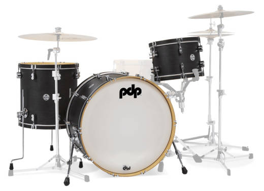 Pacific Drums - Concept Maple Classic 3-Piece Shell Pack (24,13,16) - Ebony with Ebony Hoops