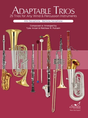 Excelcia Music Publishing - Adaptable Trios for Alto Saxophone, Baritone Saxophone - Arcari/Putnam - Eb Instruments - Book