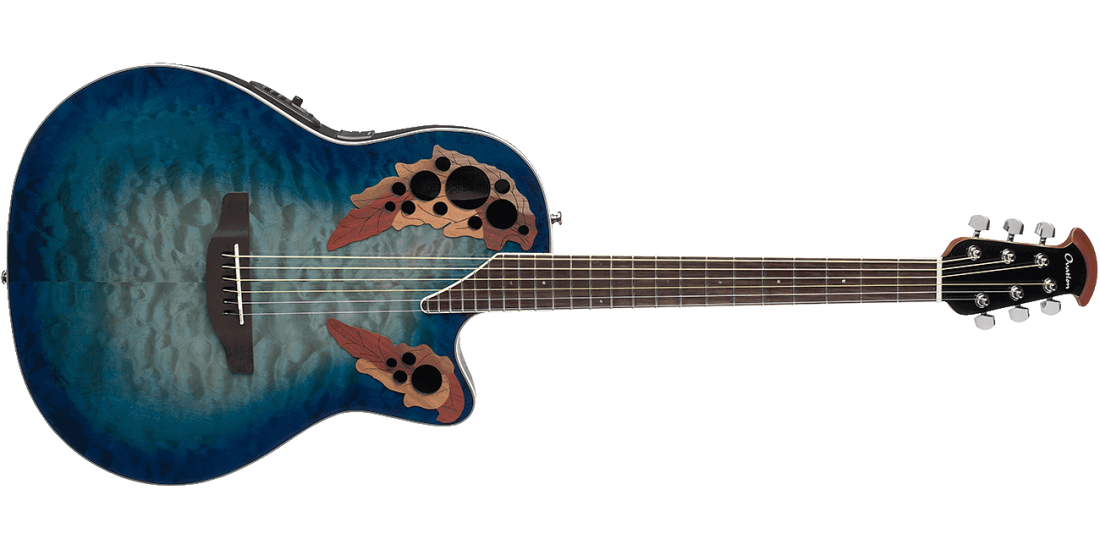 Celebrity Elite Exotic Super Shallow Composite-Body Acoustic/Electric Guitar - Caribbean Blue/Natural Burst