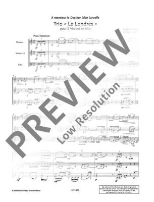 Trio \'\'Le Londres\'\' - Ysaye/Szederkenyi - 2 Violins/Viola - Score/Parts