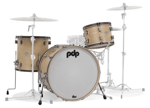 Pacific Drums - Concept Maple Classic 3-Piece Shell Pack (24,13,16) - Natural with Walnut Hoops