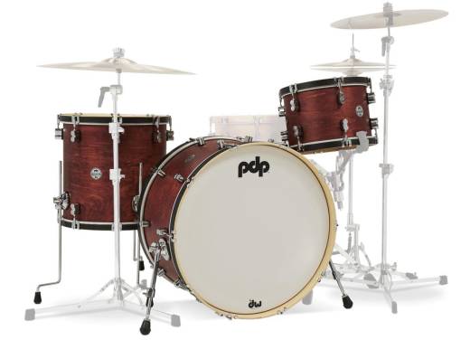 Concept Maple Classic 3-Piece Shell Pack (24,13,16) - Ox Blood with Ebony Hoops