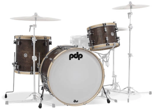 Pacific Drums - Concept Maple Classic 3-Piece Shell Pack (24,13,16) - Walnut with Natural Hoops