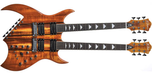 B.C. Rich - Rich B Legacy Exotic Double Neck 18-String Electric with Case - Natural Koa