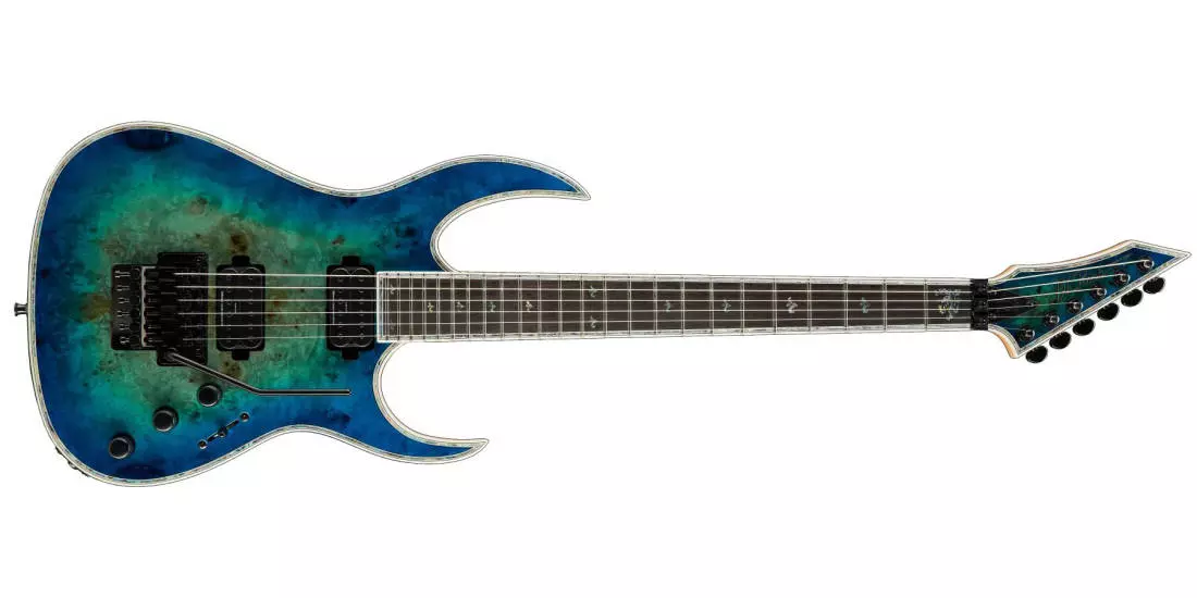 Shredzilla Prophecy Archtop with Floyd Rose - Cyan Blue Burl