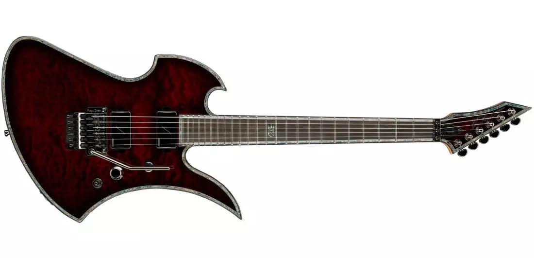 Mockingbird Extreme Exotic Electric Guitar with Floyd Rose Bridge - Black Cherry Quilted Maple