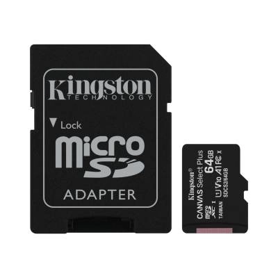 Kingston - SDCS2/64GB Micro SDXC w/SD Adapter