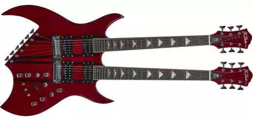 B.C. Rich - Rich B Legacy Double Neck 18-String Electric with Case - Transparent Red