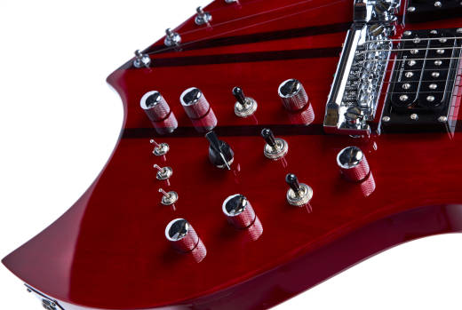 Rich B Legacy Double Neck 18-String Electric with Case - Transparent Red