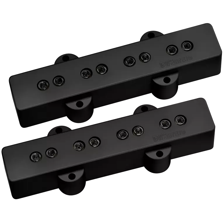 Bass Model J Pickup Set - Black with Black Poles