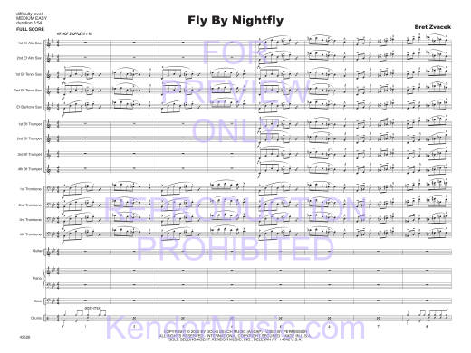 Fly By Nightfly - Zvacek - Jazz Ensemble - Gr. Medium Easy