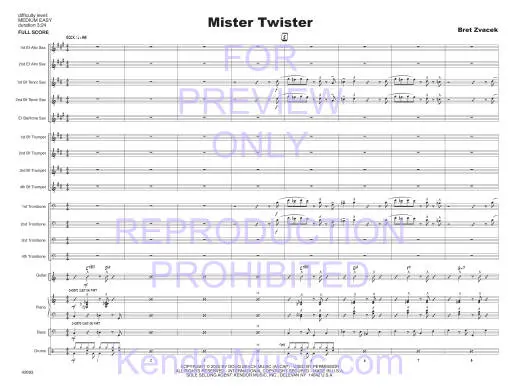 Mister Twister - Zvacek - Jazz Ensemble - Gr. Medium Easy