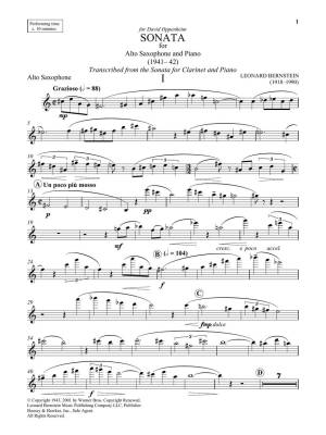 Sonata - Bernstein - Alto Saxophone/Piano - Book