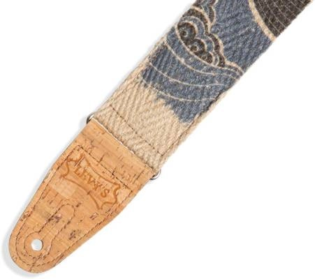 2\'\' Hemp Guitar Strap with Natural Cork Ends - Island