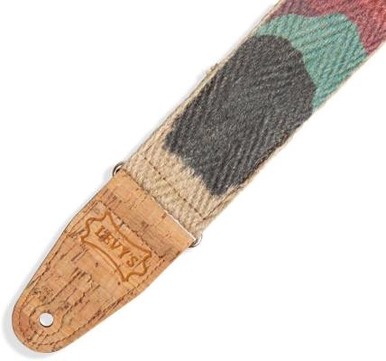 2\'\' Hemp Guitar Strap with Natural Cork Ends - Sunset