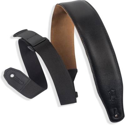Levys - 2.5 Garment Leather Right Height Guitar Strap - Black