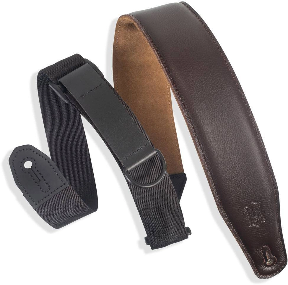 2.5\'\' Garment Leather Right Height Guitar Strap - Dark Brown