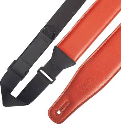 2.5\'\' Garment Leather Right Height Guitar Strap - Orange