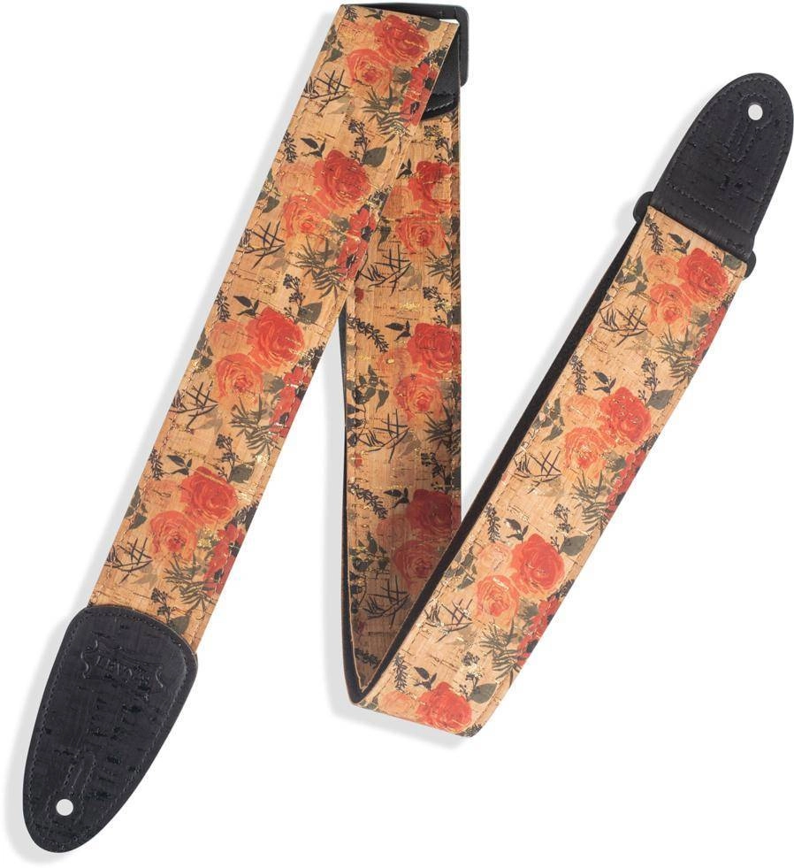 2\'\' Natural Cork Guitar Strap - Wildflower