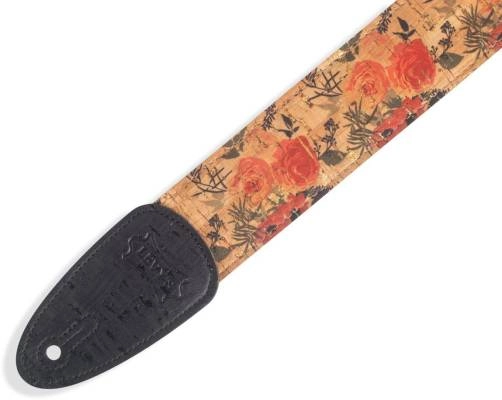 2\'\' Natural Cork Guitar Strap - Wildflower