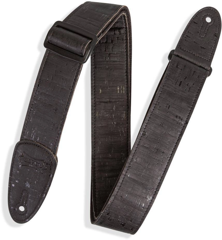 2\'\' Natural Cork Guitar Strap - Black