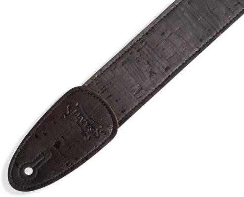 2\'\' Natural Cork Guitar Strap - Black