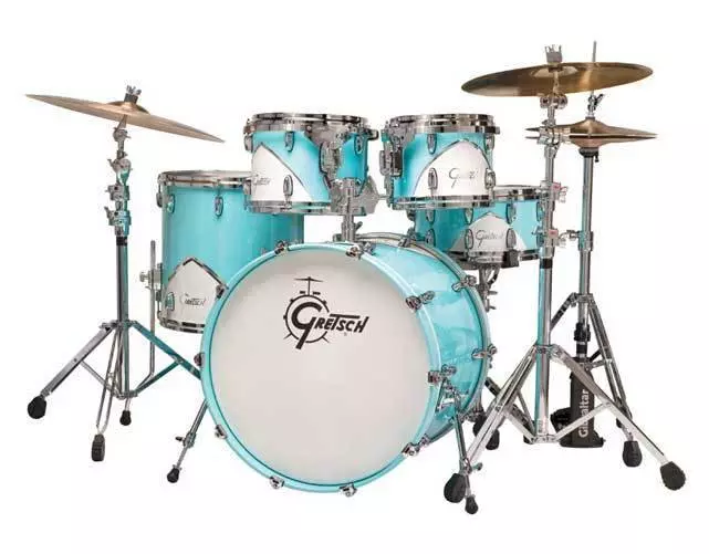 Renown \'57 Euro Drum Shell Kit - 5 Pc - 22,16,12,10,14SD - Motor City Blue with Throne