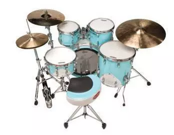 Renown \'57 Euro Drum Shell Kit - 5 Pc - 22,16,12,10,14SD - Motor City Blue with Throne
