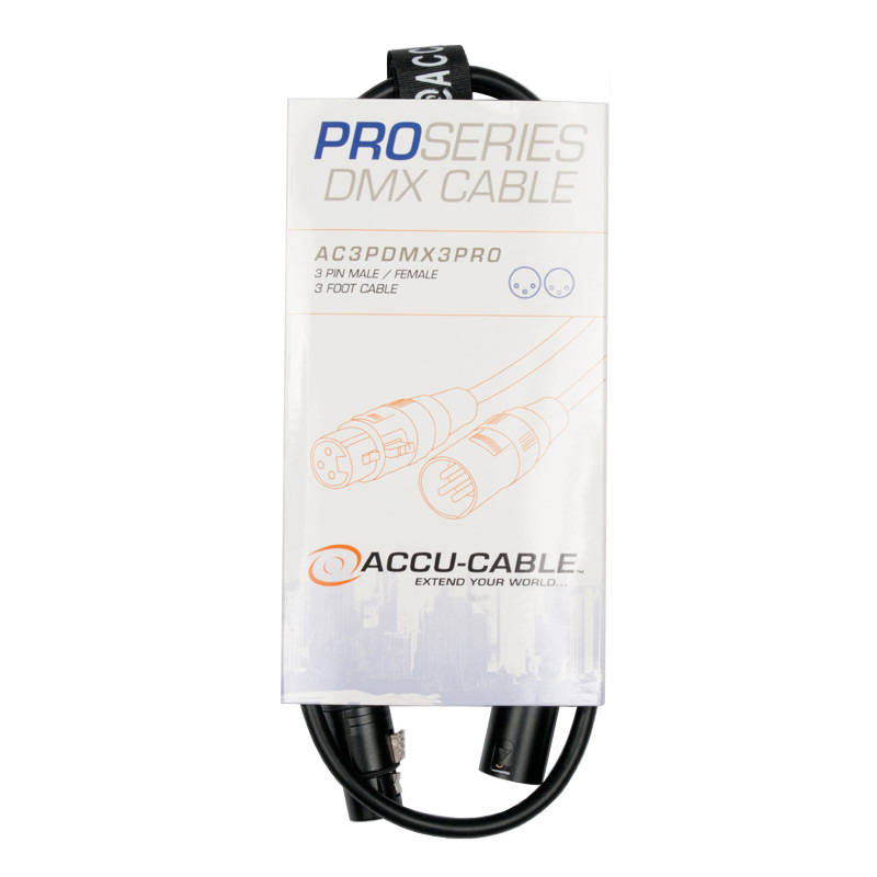Pro Series 3 Pin DMX Cable - 3 Foot