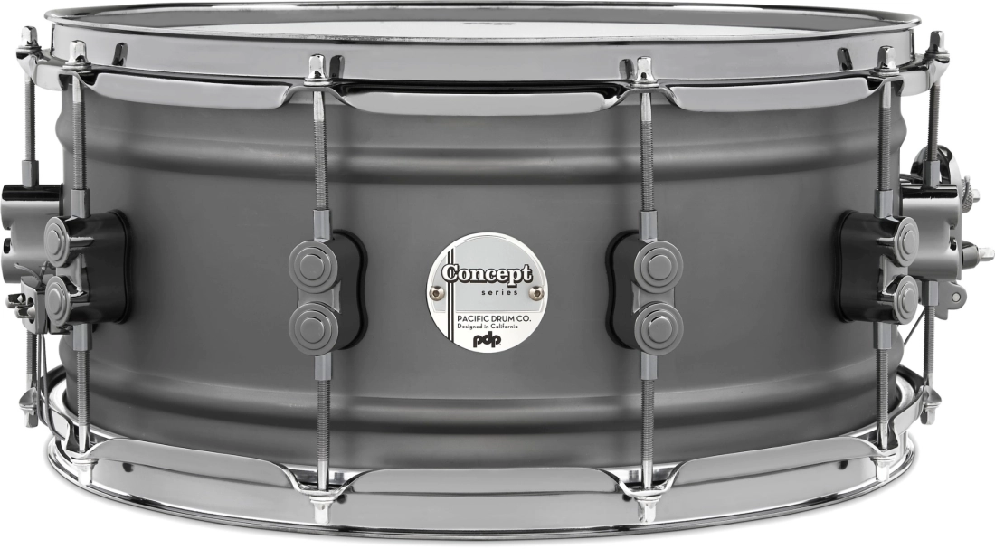 Concept Series 6.5x14\'\' Gun Metal Over Steel Snare with Black Nickel Hardware