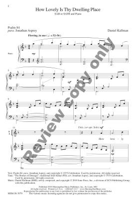 How Lovely Is Thy Dwelling Place - Kallman - SATB or SAB /Piano