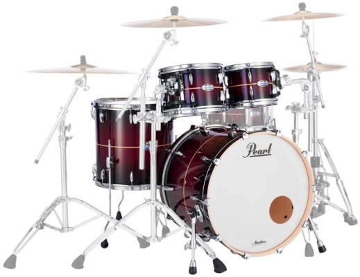 Masters Maple Complete 4-Piece Shell Pack (22,10,12,16) - Red Burst Stripe